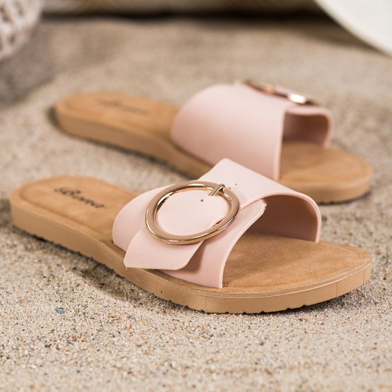 Bona Pantofole Con Fibbia Decorativa rosa 1