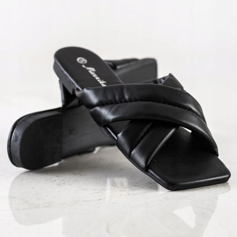 Mannika Comode pantofole in ecopelle nero 1