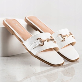 Seastar Pantofole Con Decorazione Dorata bianco 1
