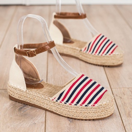Clowse Espadrillas A Righe Con Fibbia beige rosso multicolore 1