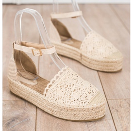 Sixth Sense Espadrillas con inserto in pizzo beige 1