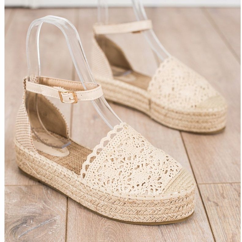 Sixth Sense Espadrillas con inserto in pizzo beige 1