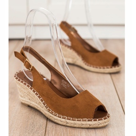SHELOVET Sandali con zeppa casual marrone 1