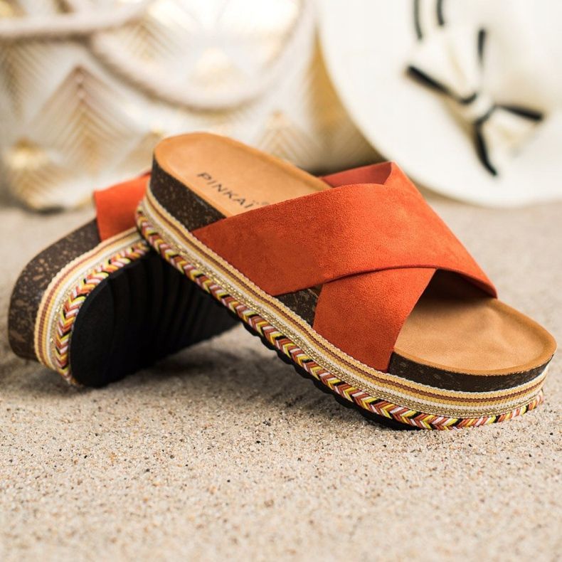 SHELOVET Pantofole Arancione Con Camoscio arancia 1