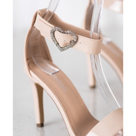 Diamantique Sandali su un tacco alto con ornamento beige 1
