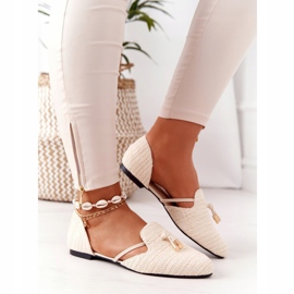Ballerina Spitz Con Filo Intrecciato Lu Boo Beige 2