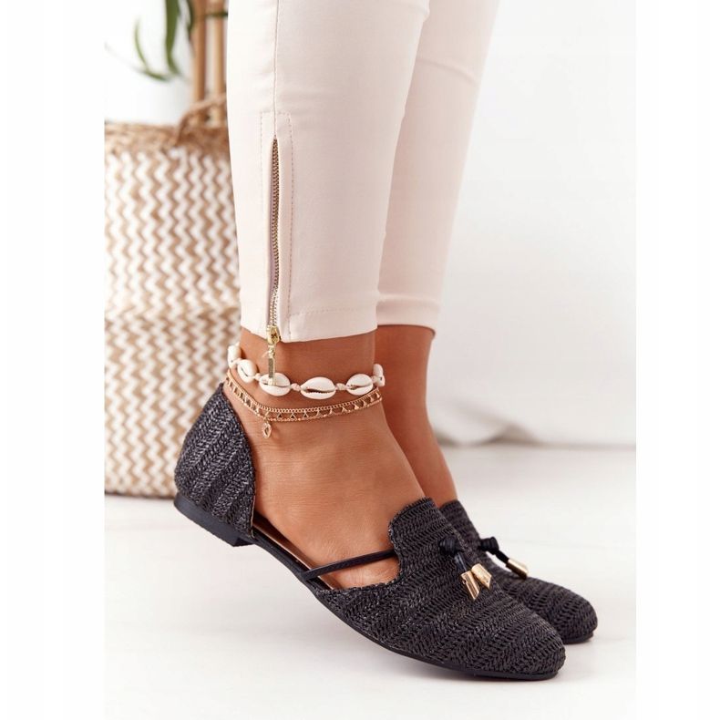 Ballerine In Spitz Con Filo Intrecciato Lu Boo Nero 2