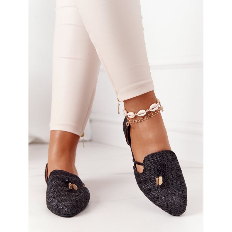 Ballerine In Spitz Con Filo Intrecciato Lu Boo Nero 1