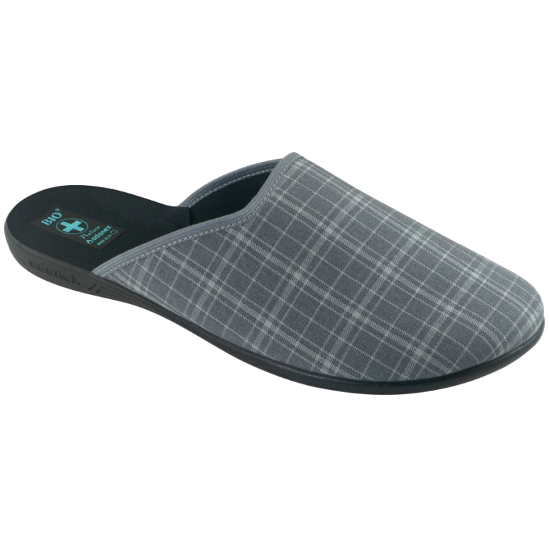 Pantofole da uomo Adanex 25950 a scacchi grigi grigio 1