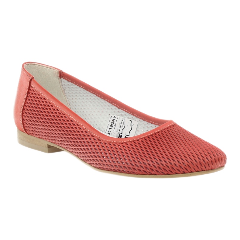 Angello Griglia rossa in pelle femminile ballerina rosso 1