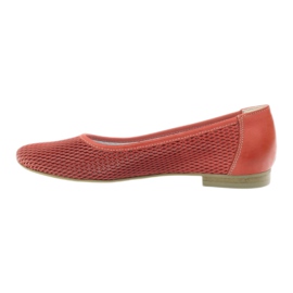 Angello Griglia rossa in pelle femminile ballerina rosso 2