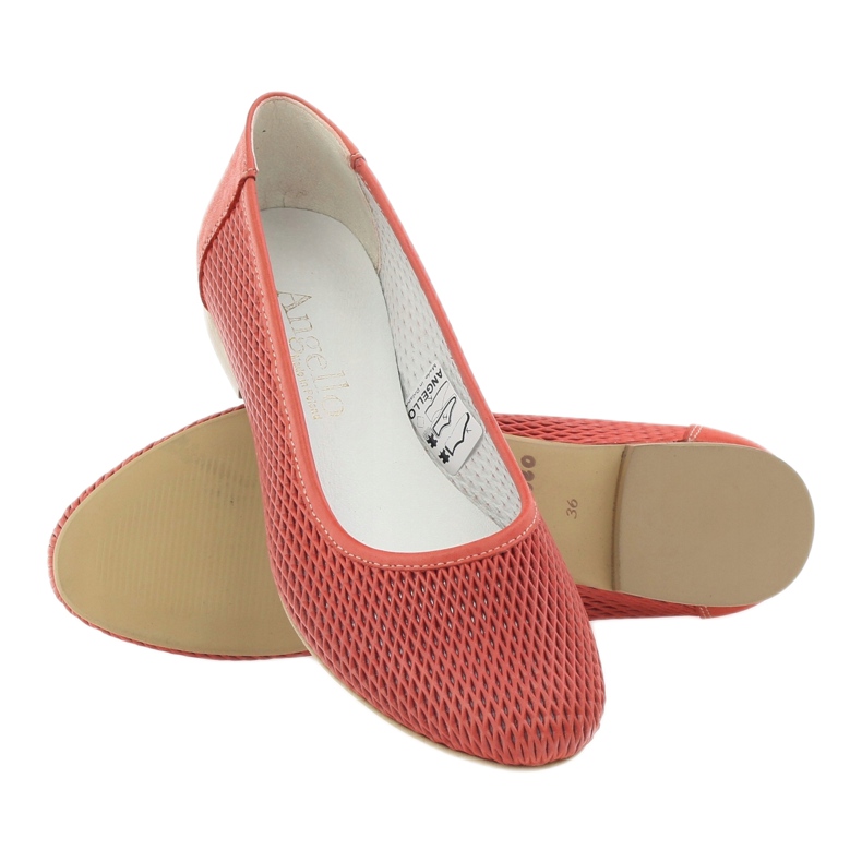 Angello Griglia rossa in pelle femminile ballerina rosso 3