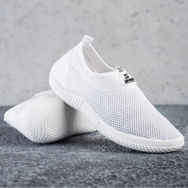 SHELOVET Scarpe slip-on traforate bianco 1