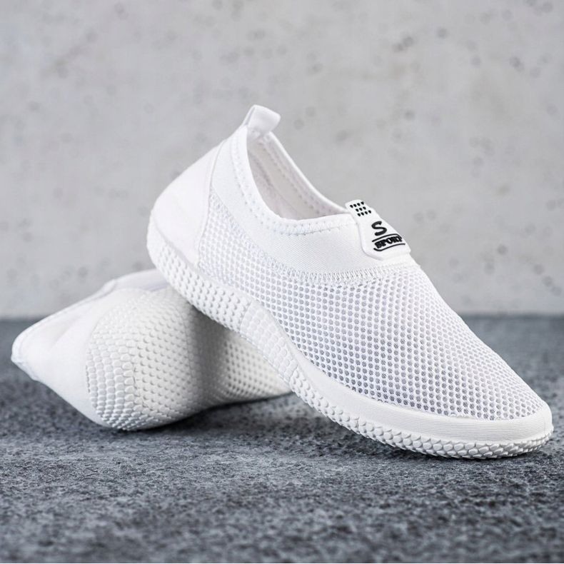 SHELOVET Scarpe slip-on traforate bianco 1