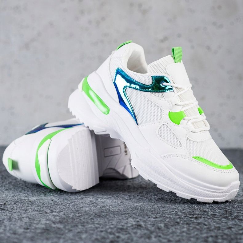 SHELOVET Sneakers Con Inserti Verdi bianca 1