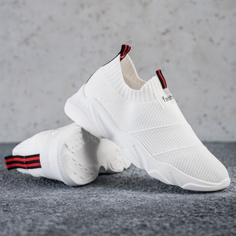 SHELOVET Sneakers bianche alla moda senza lacci bianca 1