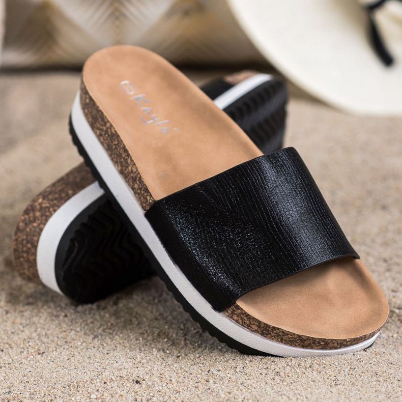 Kayla Pantofole Sulla Piattaforma nero 1