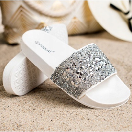 SHELOVET Pantofole Con Ornamenti bianca d'argento 2