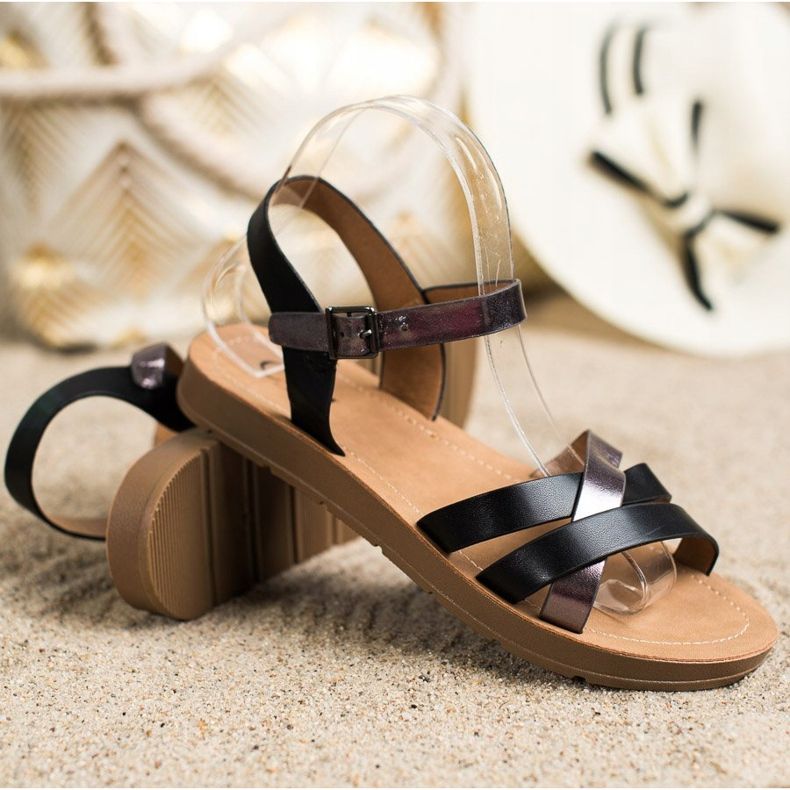 Cm Paris Comodi sandali in ecopelle nero 1