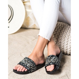 SHELOVET Pantofole Con Ornamenti nero 1