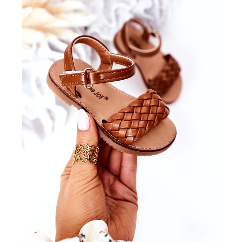 Sandali per bambini con treccia di cammello 283-3c marrone 3