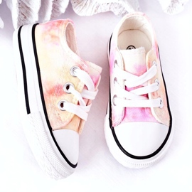 Sneakers Classiche Per Bambini Con Effetto Tie-Dye Simba 807-3A rosa giallo 3