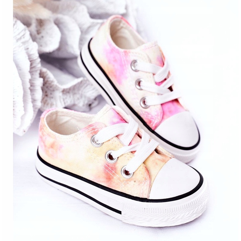 Sneakers Classiche Per Bambini Con Effetto Tie-Dye Simba 807-3A rosa giallo 1