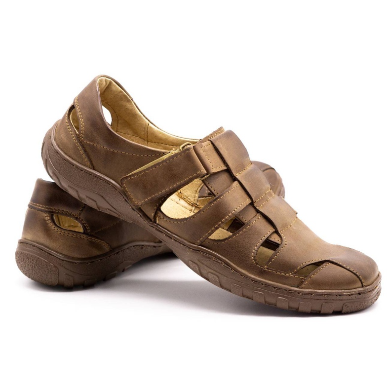 Polbut Scarpe traforate da uomo 237 per l'estate marrone 5