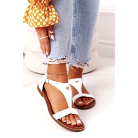 Sandali in pelle da donna Nicole 2648 White Metallic bianco 1