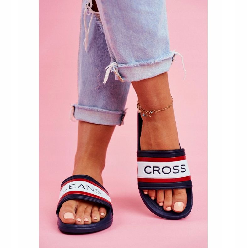 Pantofole da donna Cross Jeans Navy Blue FF2R4160C 3