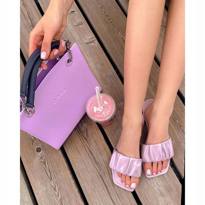 PS1 Pantofole viola classiche da donna che sembrano belle 2