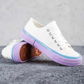 SHELOVET Sneakers Sulla Piattaforma Viola bianco 1
