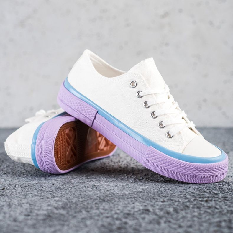 SHELOVET Sneakers Sulla Piattaforma Viola bianca 1