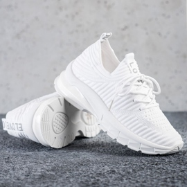 SHELOVET Sneakers bianche sulla piattaforma bianca 1