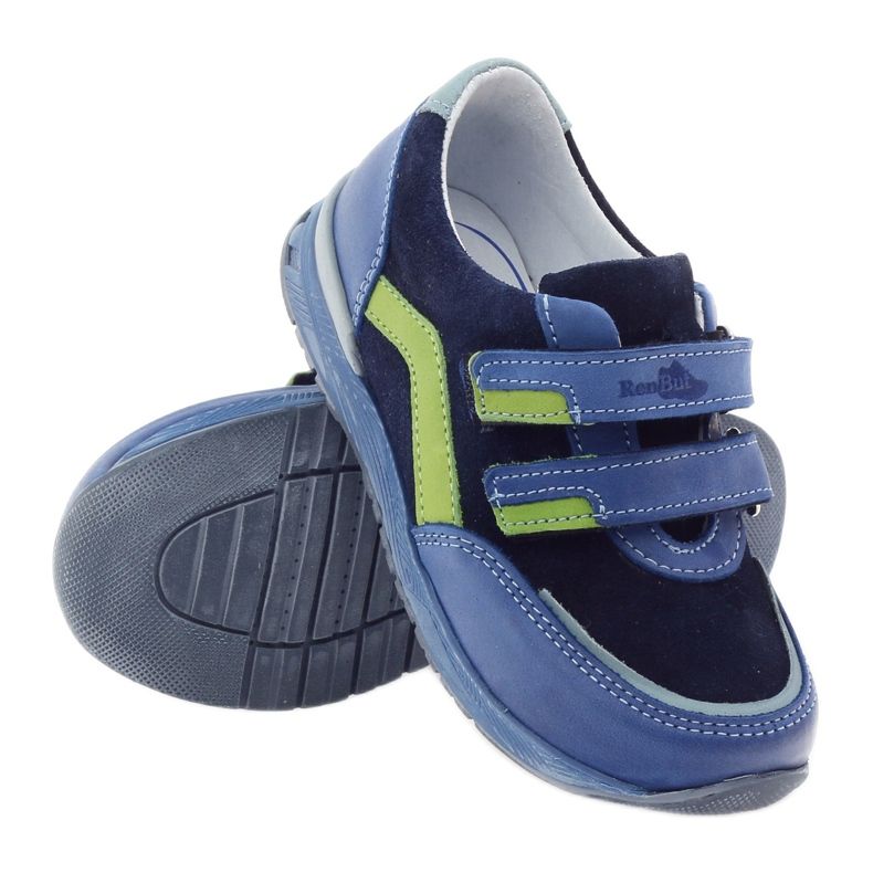 Scarpe da ragazzo con le rape Ren But 3261 gr multicolore verde blu 3