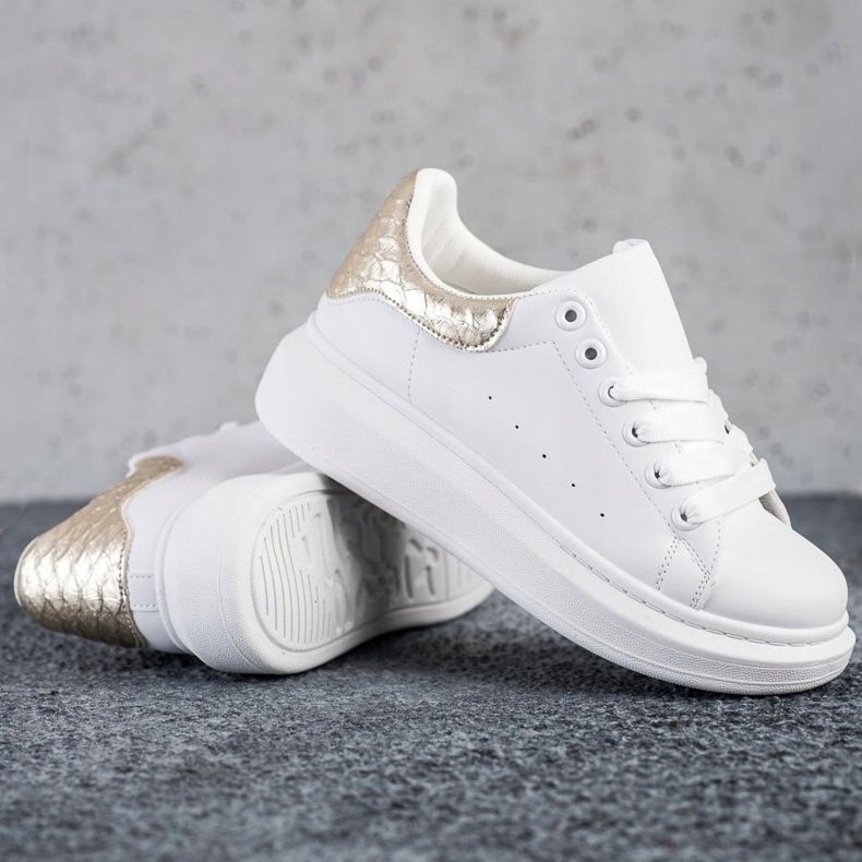 Weide Sneakers Con Inserto Dorato bianco 1
