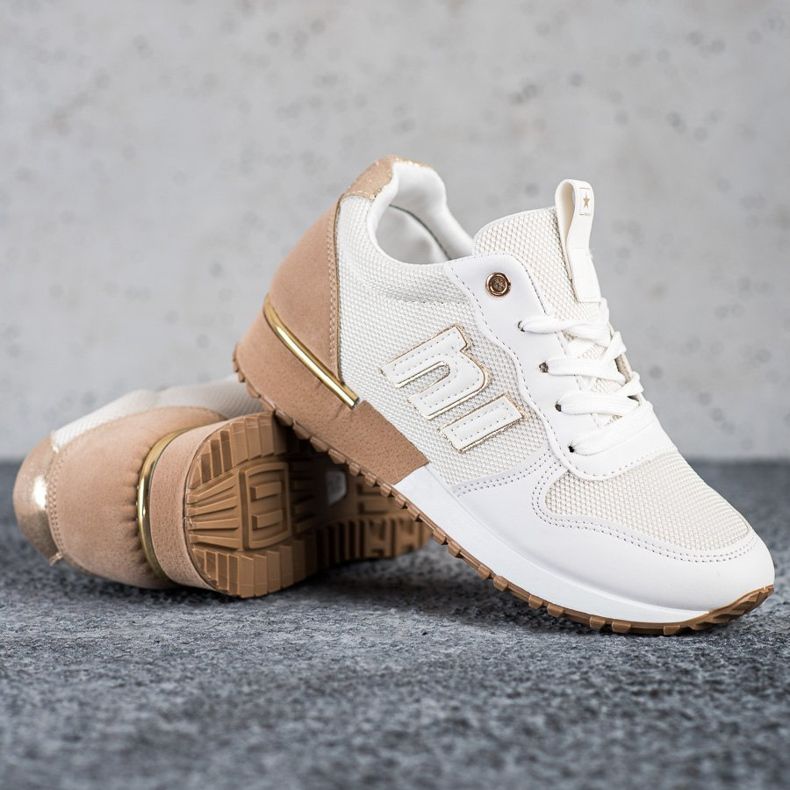 SHELOVET Scarpe da ginnastica classiche beige bianca 1