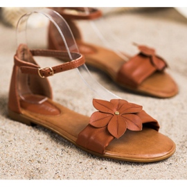 Diamantique Sandali Marroni Con Fiore marrone 1