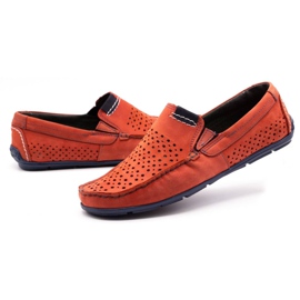 Olivier Scarpe da uomo mocassino 906 per l'estate rosso 5