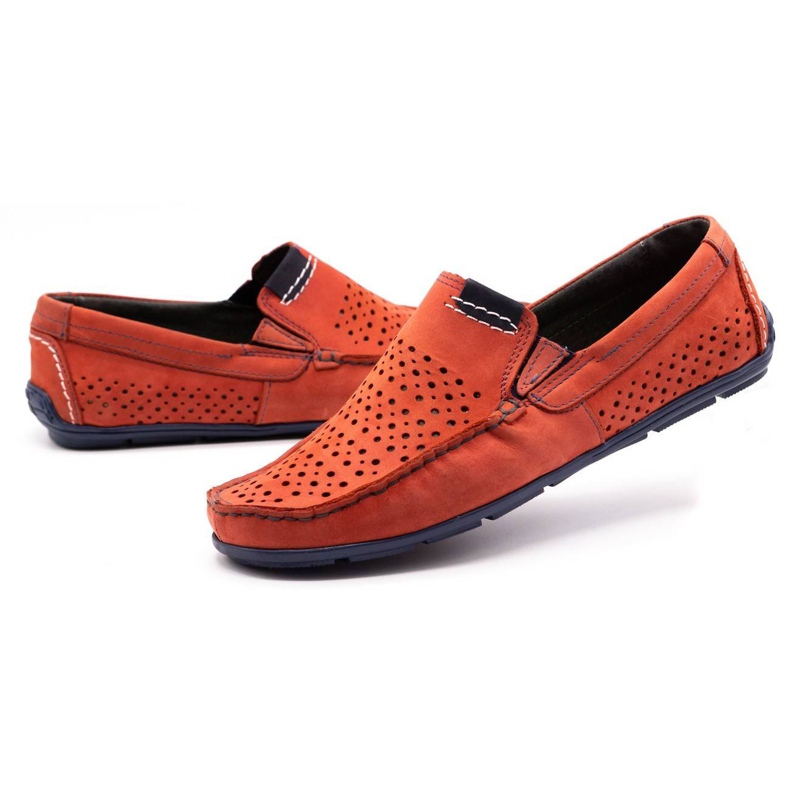 Olivier Scarpe da uomo mocassino 906 per l'estate rosso 5