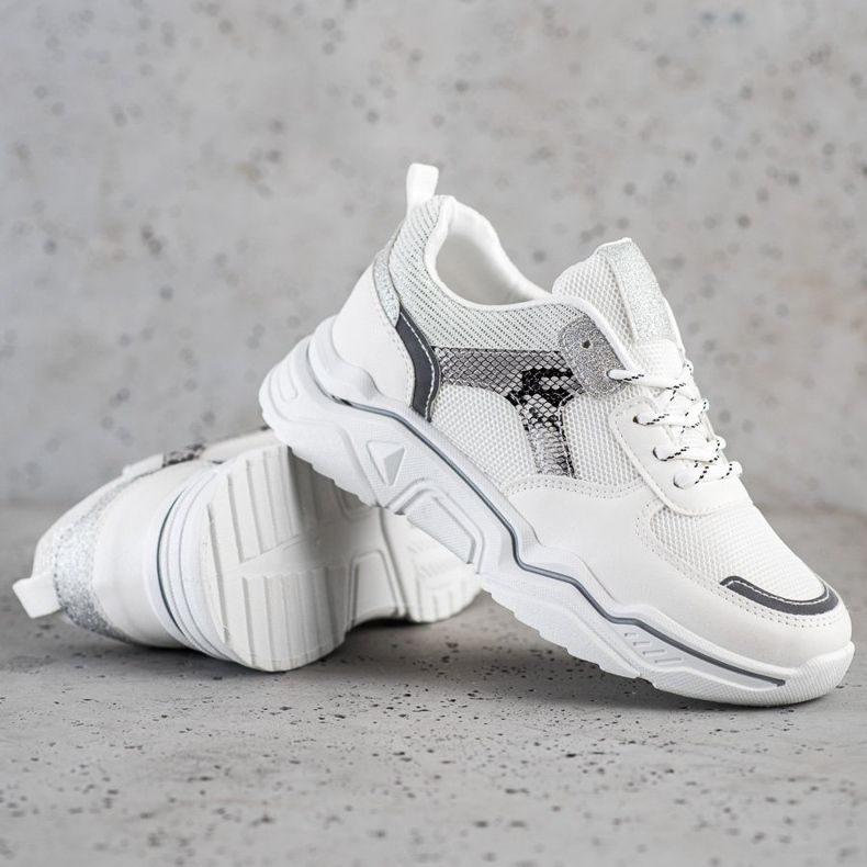 SHELOVET Sneakers Bianche Con Glitter bianco 1