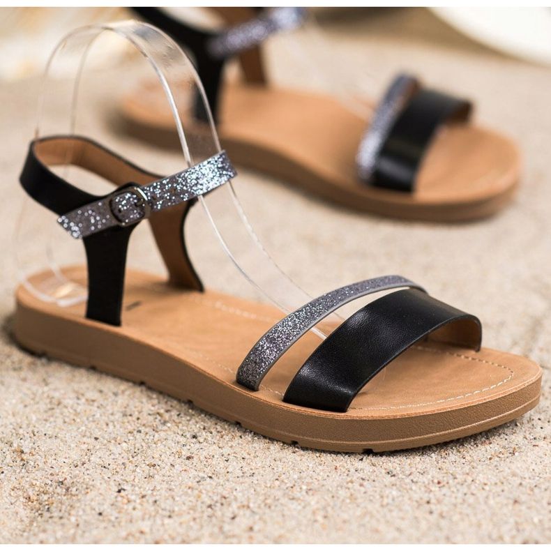 Cm Paris Sandali Alla Moda Con Glitter nero grigio 1