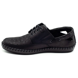 Polbut Mocassino uomo nero traforato J69L 5