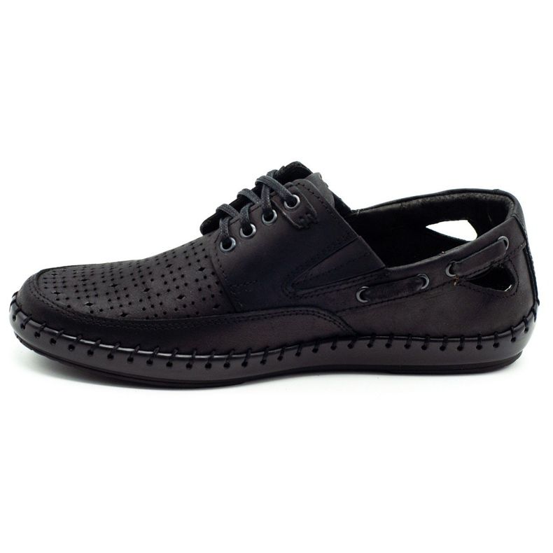 Polbut Mocassino uomo nero traforato J69L 5