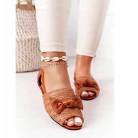 Sandali Bassi Con Intrecciato Lu Boo Camel marrone 1