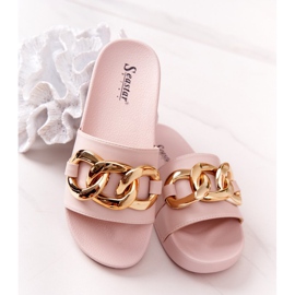 PS1 Pantofole One Moment in gomma beige con catena 1