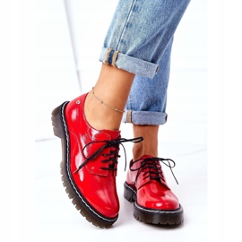 Oxford da donna Maciejka 04087-08 Scarpe in pelle rosse rosso 1