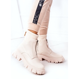 PS1 Stivali Da Donna Da Lavoro Con Cerniera Beige Cheers 2