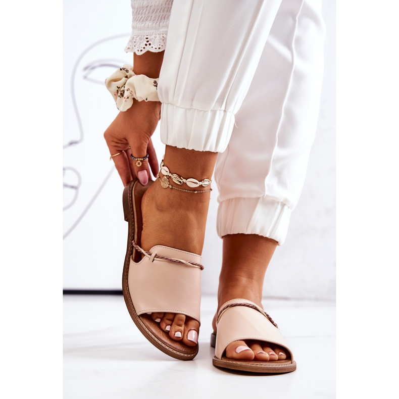 Infradito in pelle di Lewski Shoes, Beige 2