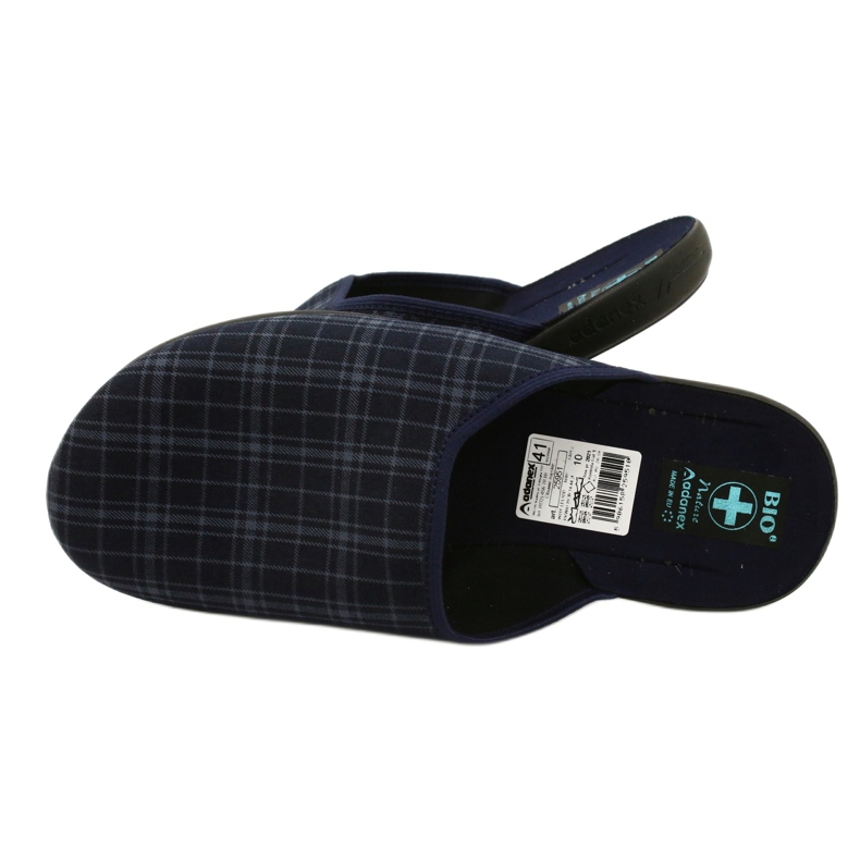 Ciabatte da uomo, Adanex 25951, a quadri blu navy 4